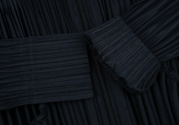 プリーツプリーズPLEATS PLEASE 消しプリーツダブルジップフードパーカー 紺3 K-127030_007