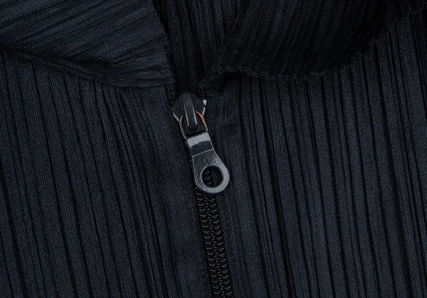 プリーツプリーズPLEATS PLEASE 消しプリーツダブルジップフードパーカー 紺3 K-127030_008