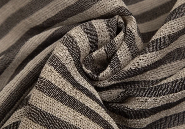 プランテーションPlantation リネンポリボーダーノースリーブカットソー ベージュチャコールM K-127053_010