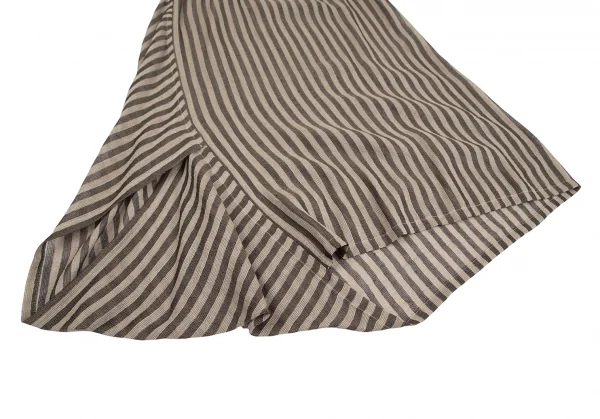 プランテーションPlantation リネンポリボーダーセットアップ ベージュチャコールM K-127055_014