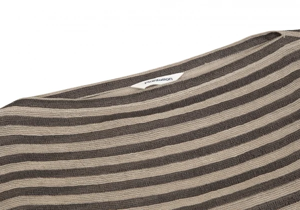 プランテーションPlantation リネンポリボーダーセットアップ ベージュチャコールM K-127055_005