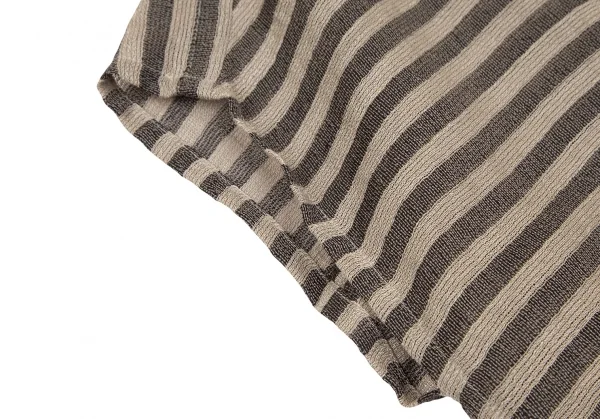 プランテーションPlantation リネンポリボーダーセットアップ ベージュチャコールM K-127055_006