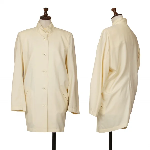 ISSEY MIYAKE Wool Stand Collar Jacket & Wrap Skirt K-127060_002