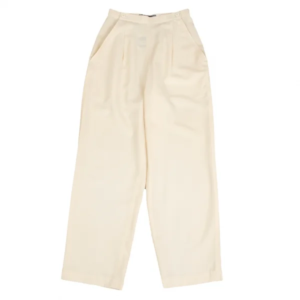 ISSEY MIYAKE Wool Tuck Pants Beige M K-127061_001