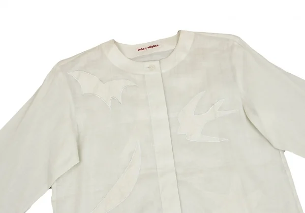 イッセイミヤケISSEY MIYAKE コットンリネンエンブロイダリー比翼バンドカラーシャツ 他 ライトグリーン9 K-127062_003