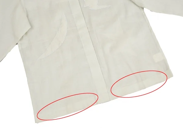 イッセイミヤケISSEY MIYAKE コットンリネンエンブロイダリー比翼バンドカラーシャツ 他 ライトグリーン9 K-127062_014