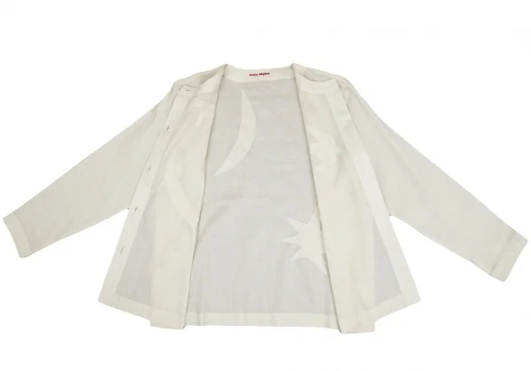 イッセイミヤケISSEY MIYAKE コットンリネンエンブロイダリー比翼バンドカラーシャツ 他 ライトグリーン9 K-127062_016