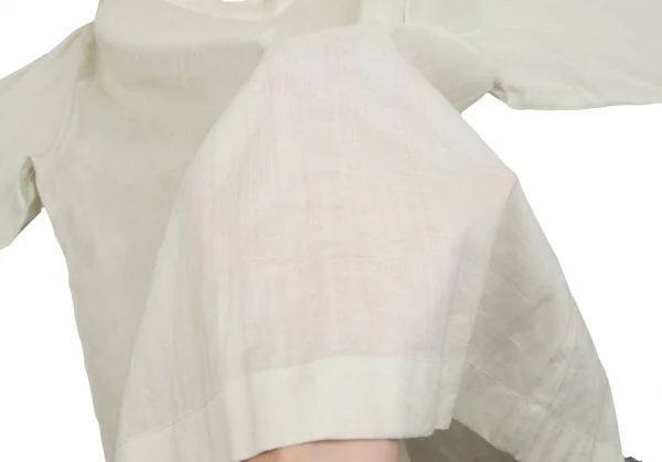 イッセイミヤケISSEY MIYAKE コットンリネンエンブロイダリー比翼バンドカラーシャツ 他 ライトグリーン9 K-127062_018