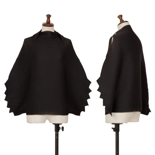 イッセイミヤケ ミーISSEY MIYAKE me ストレッチプリーツノースリーブカットソー 黒F K-127067_001