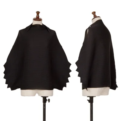 イッセイミヤケ ミーISSEY MIYAKE me ストレッチプリーツノースリーブカットソー 黒