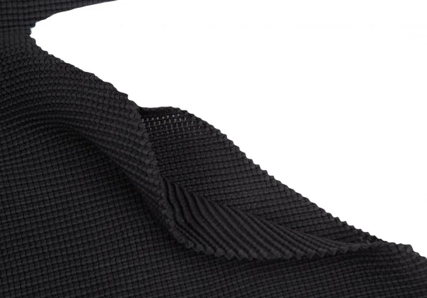 イッセイミヤケ ミーISSEY MIYAKE me ストレッチプリーツノースリーブカットソー 黒F K-127067_007