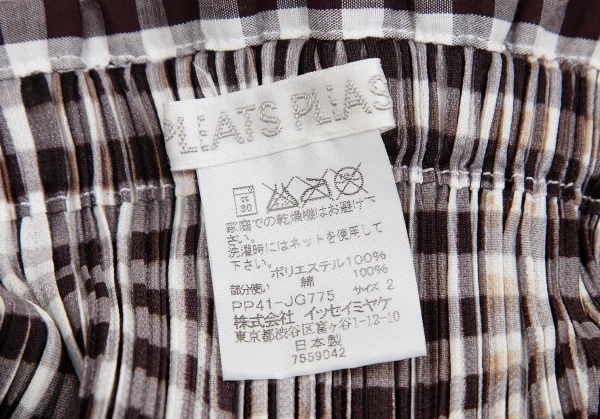 PLEATS PLEASE Gingham Check Switching Pleats T-shirt & Skirt K-127074_020