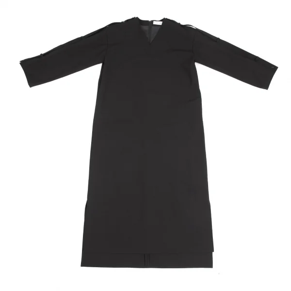 リムアークRIM.ARK ロングショルダーベルトVネックワンピース 黒F K-127082_002