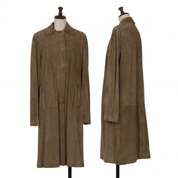 hLam Suede Snap Button Coat Mocha 42 K-127090_001