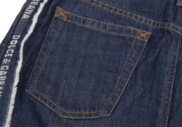 ドルチェ&ガッバーナDOLCE&GABBANA サイドロゴセルビッジデニムスカート インディゴ42 K-127091_011
