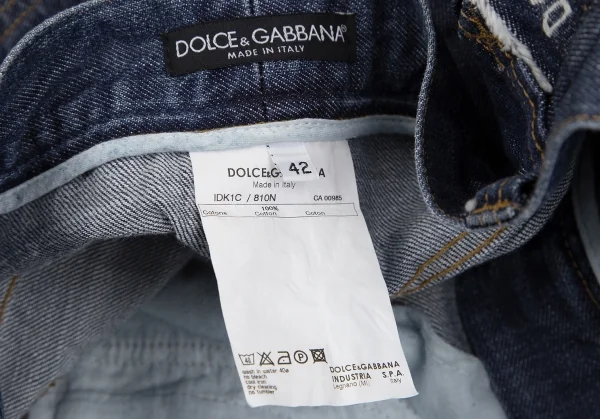 ドルチェ&ガッバーナDOLCE&GABBANA サイドロゴセルビッジデニムスカート インディゴ42 K-127091_017