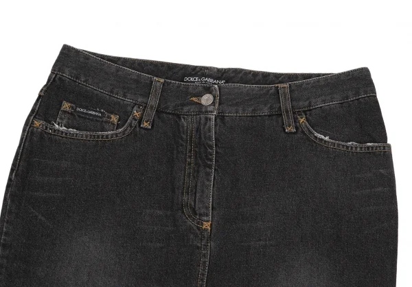 DOLCE & GABBANA Tricolor Patch Denim Skirt K-127093_003