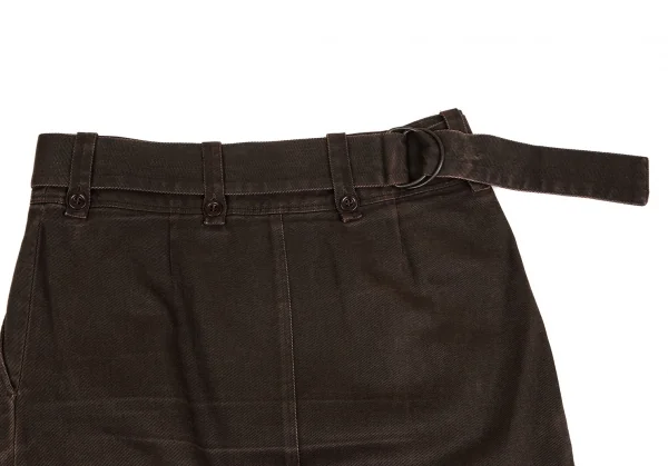 ドリスヴァンノッテンDRIES VAN NOTEN ウエストベルトデザインタックスカート 茶38 K-127097_012