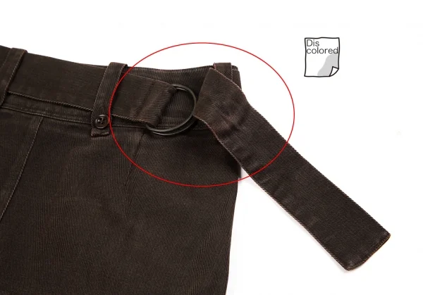 ドリスヴァンノッテンDRIES VAN NOTEN ウエストベルトデザインタックスカート 茶38 K-127097_013