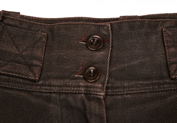 ドリスヴァンノッテンDRIES VAN NOTEN ウエストベルトデザインタックスカート 茶38 K-127097_004