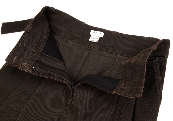 ドリスヴァンノッテンDRIES VAN NOTEN ウエストベルトデザインタックスカート 茶38 K-127097_005