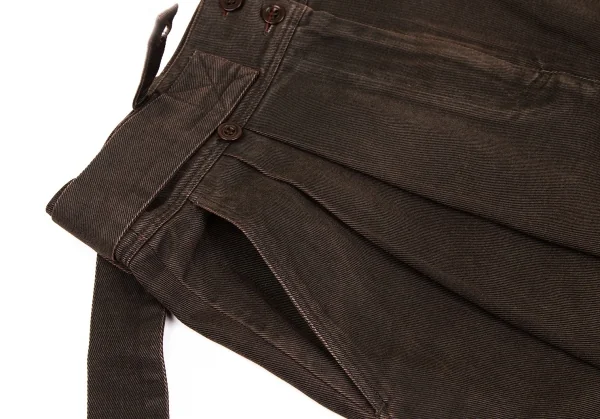 ドリスヴァンノッテンDRIES VAN NOTEN ウエストベルトデザインタックスカート 茶38 K-127097_006