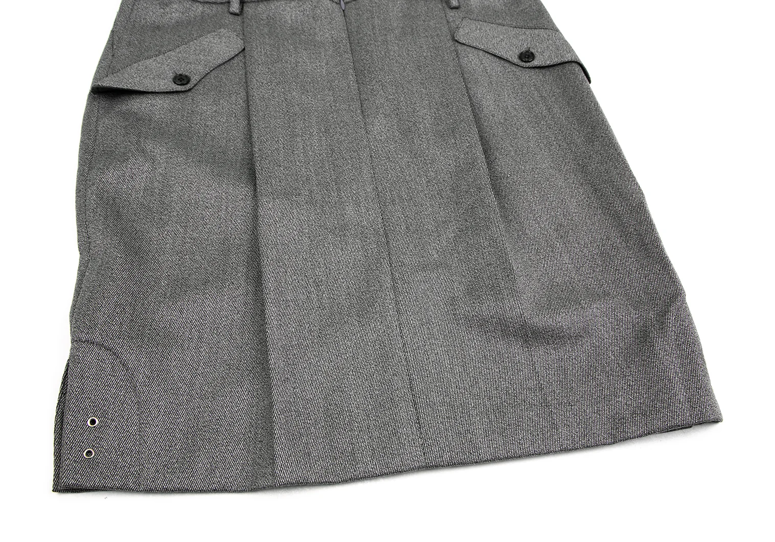 Alexander Mcqueen Wool Pocket Skirt Grey 44 (K-127098) | PLAYFUL