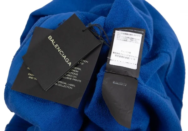 バレンシアガBALENCIAGA プリントプルオーバー半袖パーカー 青XL K-127099_016