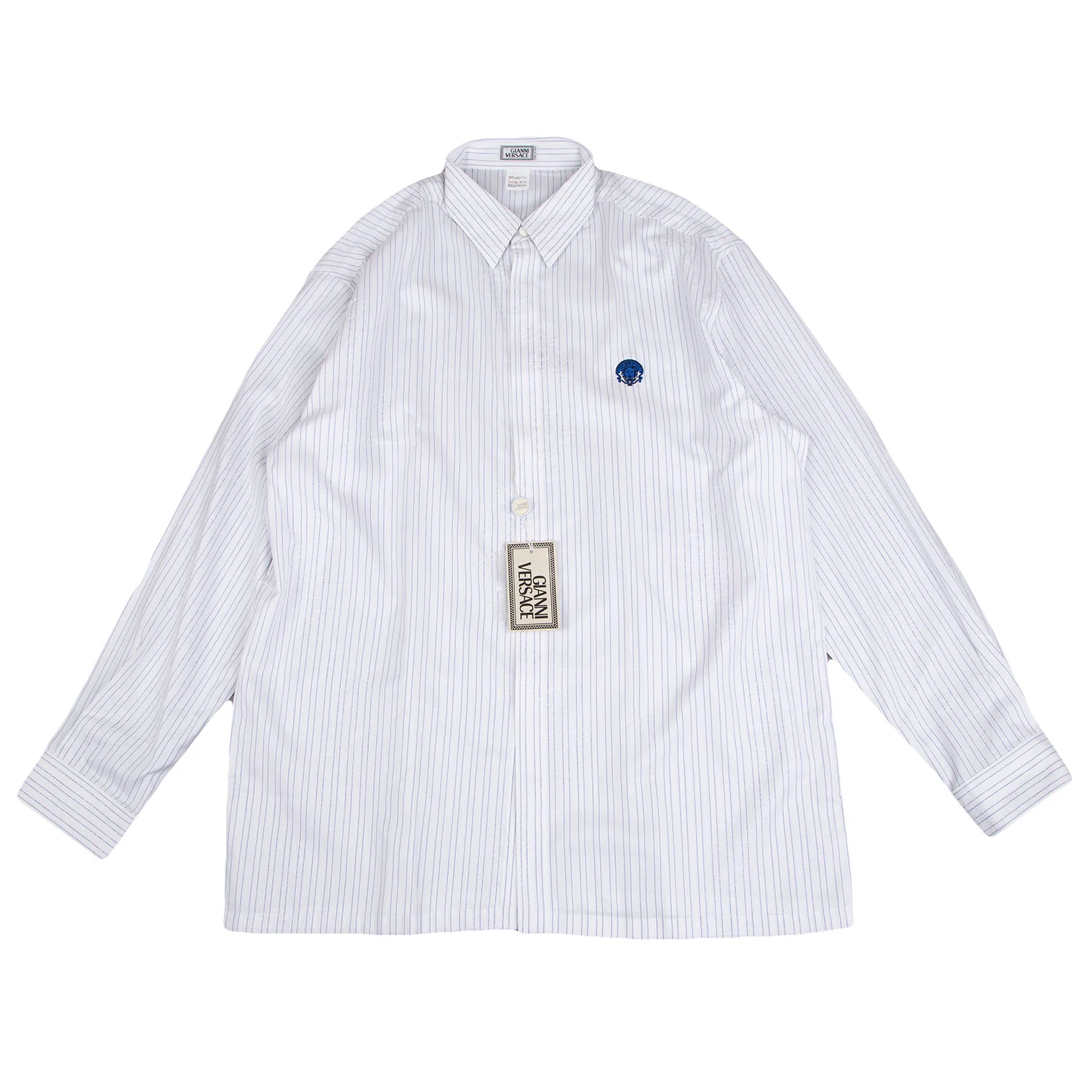 GIANNI VERSACE　ヴェルサーチ　シアサッカー　BDシャツ　52サイズ GIANNI VERSACE ヴェルサーチ シアサッカー BDシャツ 52サイズ