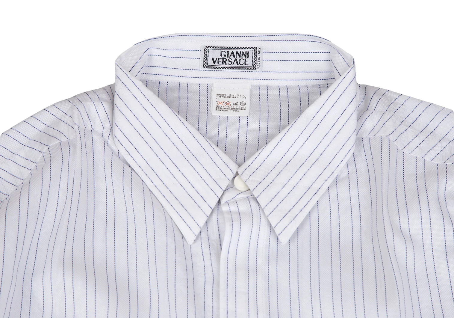 GIANNI VERSACE　ヴェルサーチ　シアサッカー　BDシャツ　52サイズ GIANNI VERSACE ヴェルサーチ シアサッカー BDシャツ 52サイズ
