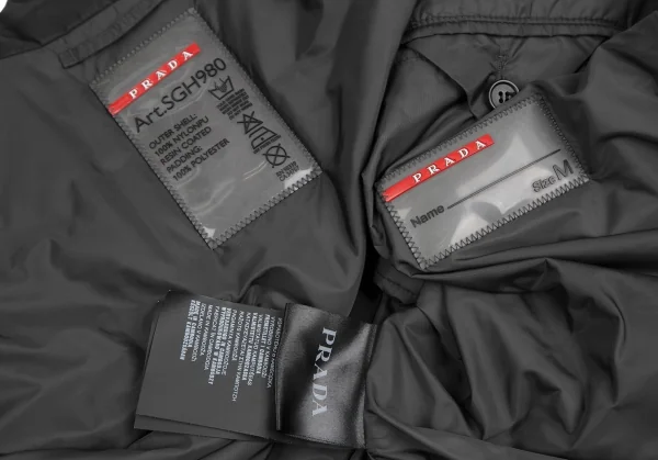 プラダスポーツPRADA SPORT フード着脱ナイロンコート 黒L (K-127114)