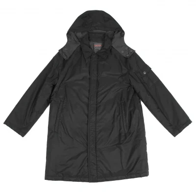 プラダスポーツPRADA SPORT フード着脱ナイロンコート 黒L (K-127114)