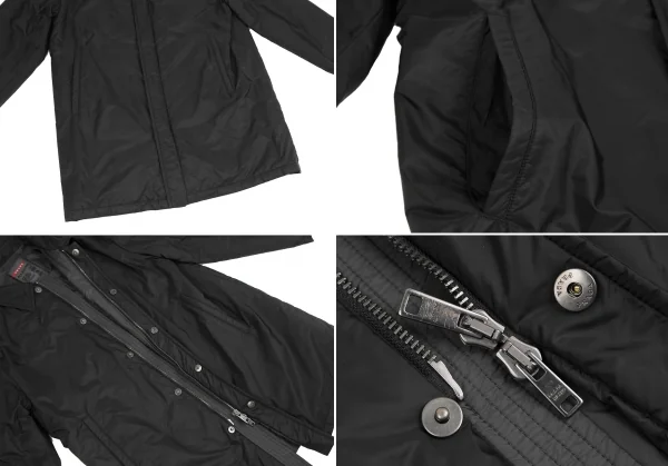 プラダスポーツPRADA SPORT フード着脱ナイロンコート 黒L (K-127114)