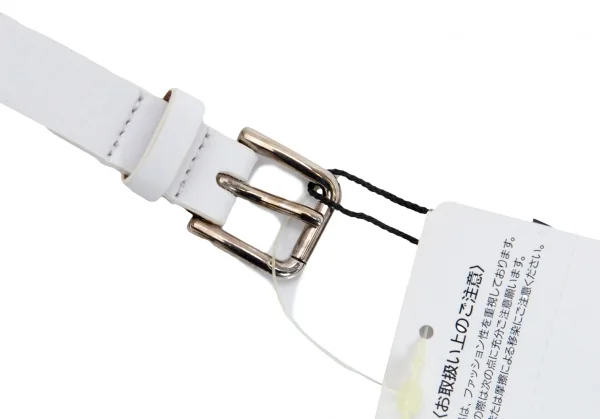 ドルチェ&ガッバーナDOLCE&GABBANA チェーンロゴ装飾ナローベルト 白85/34 K-127121_005