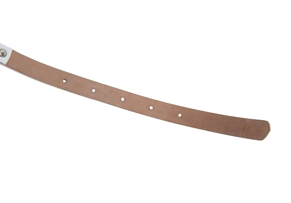 ドルチェ&ガッバーナDOLCE&GABBANA チェーンロゴ装飾ナローベルト 白85/34 K-127121_007