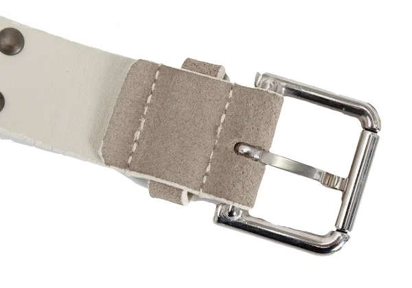 ドルチェ&ガッバーナDOLCE&GABBANA スタッズアイレットレザー裏使いベルト グレージュフリー K-127122_007