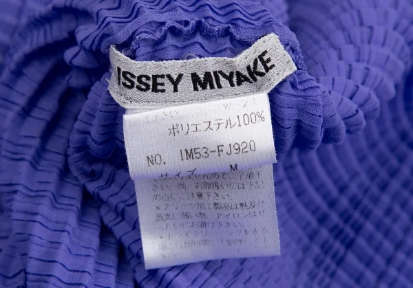 イッセイミヤケISSEY MIYAKEプリーツハイネックカットソー 青M K-127129_015