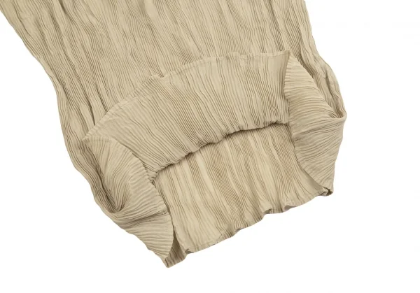 イッセイミヤケISSEY MIYAKE シワプリーツハイネックカットソー ベージュL K-127130_008