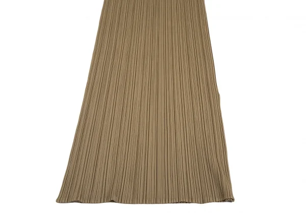 プリーツプリーズPLEATS PLEASE サイドスリットマキシ丈ノースリーブワンピース モカ3 K-127142_005