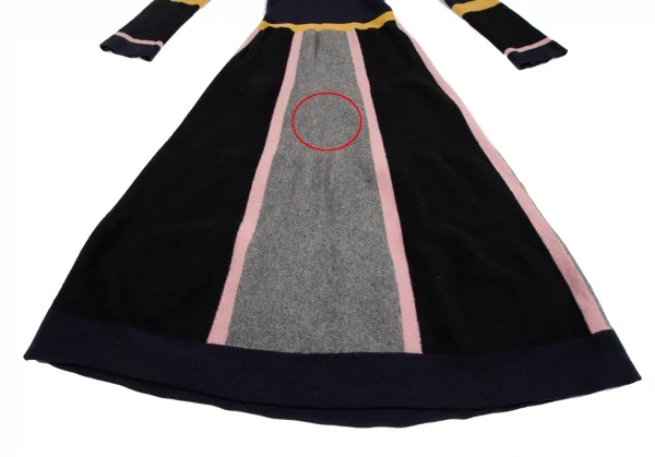 ケイタマルヤマKEITA MARUYAMA ウールカラーパネル切替マキシワンピース グレー紺他M K-127162_010