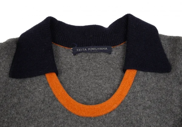 ケイタマルヤマKEITA MARUYAMA ウールカラーパネル切替マキシワンピース グレー紺他M K-127162_006