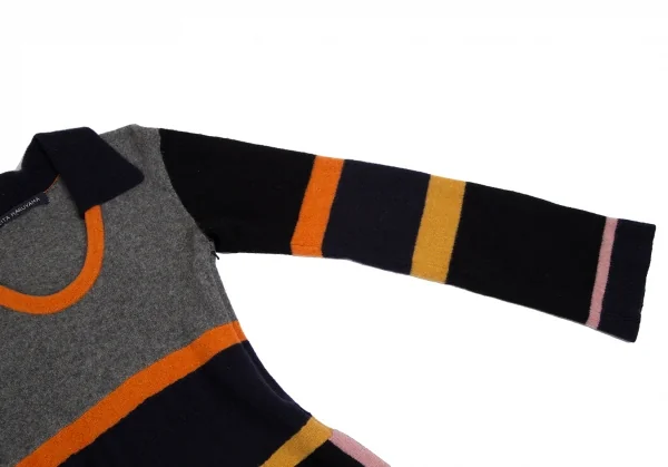 ケイタマルヤマKEITA MARUYAMA ウールカラーパネル切替マキシワンピース グレー紺他M K-127162_008