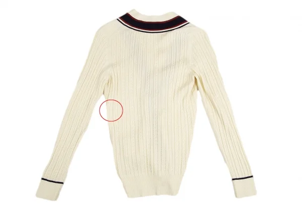 コムデギャルソン オムCOMME des GARCONS HOMME コットンウールラインケーブルニットカーディガン クリームL K-127176_010