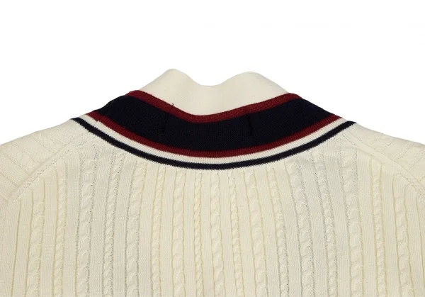 コムデギャルソン オムCOMME des GARCONS HOMME コットンウールラインケーブルニットカーディガン クリームL K-127176_012