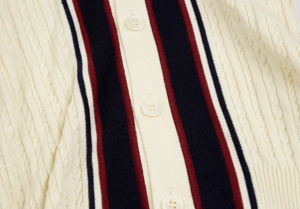 コムデギャルソン オムCOMME des GARCONS HOMME コットンウールラインケーブルニットカーディガン クリームL K-127176_007