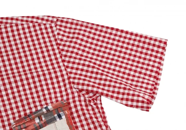 コムデギャルソン オムプリュスCOMME des GARCONS HOMME PLUS パッチポケットデザインギンガムチェックシャツ 赤白M K-127192_006
