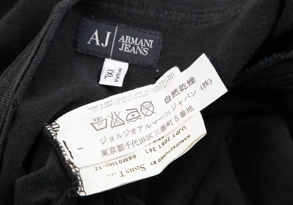 アルマーニジーンズARMANI JEANS ダメージデザインバックプリントTシャツ 黒XXL K-127226_013