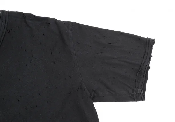 アルマーニジーンズARMANI JEANS ダメージデザインバックプリントTシャツ 黒XXL K-127226_004