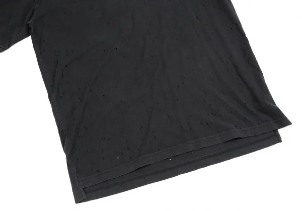 アルマーニジーンズARMANI JEANS ダメージデザインバックプリントTシャツ 黒XXL K-127226_005