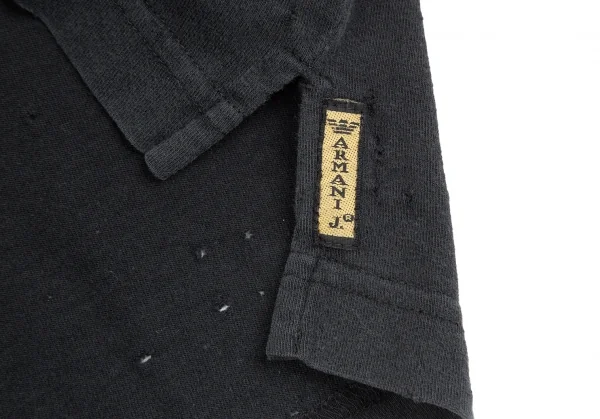 アルマーニジーンズARMANI JEANS ダメージデザインバックプリントTシャツ 黒XXL K-127226_007